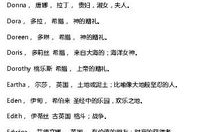 美丽的英文名字,最受欢迎的美丽英文名字解析”